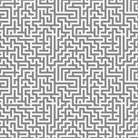 Abstract seamless background with maze ornament cut out of paper with realistic shadowのイラスト素材