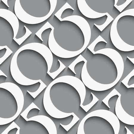 White diagonal seamless background with omega letters on dark gray with realistic shadow のイラスト素材