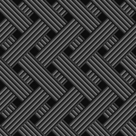 Black abstract seamless  background  Diagonal ornament with rectangle tiles layered のイラスト素材