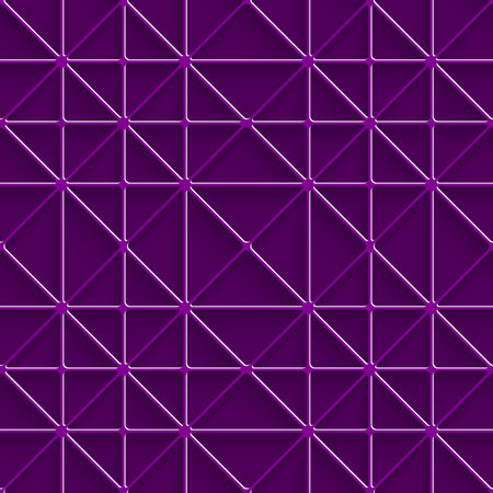 Seamless purple abstract background. Simple geometrical ornament  with cut out of paper effect.