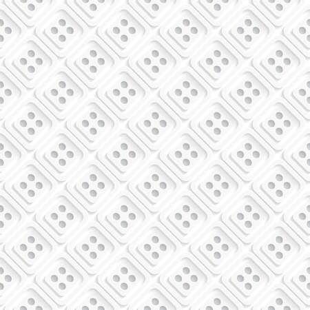 Seamless abstract background of white 3d shapes with realistic shadow and cut out of paper effect.のイラスト素材