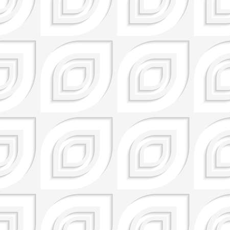 Abstract 3d seamless background. White oval net with inner offset and cut out of paper effect.のイラスト素材