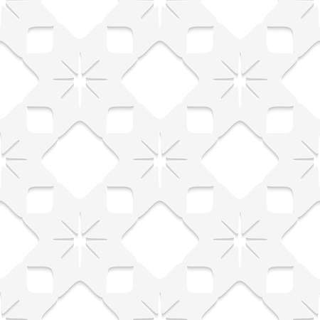 Abstract 3d seamless background. White stars with cut out of paper effect.のイラスト素材