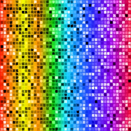 Abstract colorful seamless background. Bright rainbow colored rectangle mosaic pattern.のイラスト素材