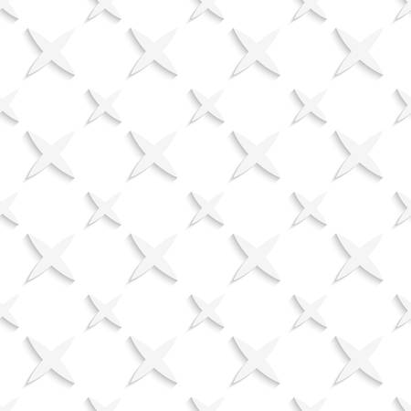 Abstract 3d geometrical seamless background. White small and big stars with cut out of paper effect.
のイラスト素材