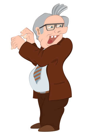 Illustration of cartoon male character isolated on white. Retro hipster old man in brown jacket.



のイラスト素材