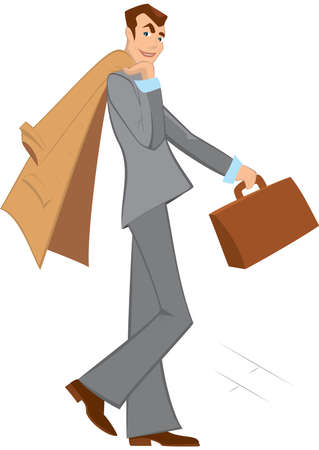 Illustration of cartoon male character. Cartoon man with brown briefcase walking.




のイラスト素材