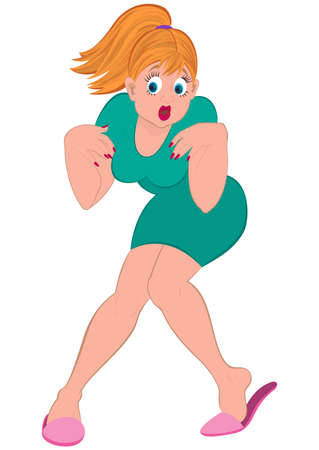 Illustration of cartoon female character isolated on white. Cartoon woman with blond hair and open mouth.
のイラスト素材