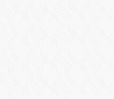 Seamless geometric background. Modern 3D texture. Pattern with realistic cold press paper texture effect.Geometrical ornament with embossed light gray wavy shapes .のイラスト素材