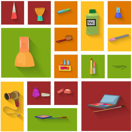 Flat design. Beauty salon spa.Beauty spa objects icon set flat design.のイラスト素材