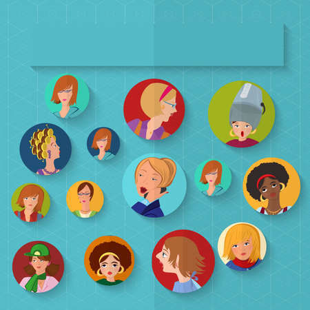 Flat design. Beauty salon spa.Beauty spa team work folded.のイラスト素材