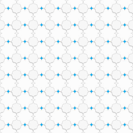 Seamless geometric background. Modern 3D texture. Pattern with realistic shadow and cut out of paper effect. Colored with blue pointy squares on white.のイラスト素材