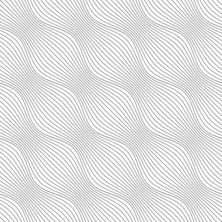 Seamless stylish geometric background. Modern abstract pattern. Flat monochrome design.Gray ornament diagonal bulging waves.のイラスト素材