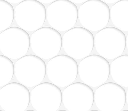 Seamless geometric background. Pattern with realistic shadow and cut out of paper effect.White 3d paper.3D white oval grid.のイラスト素材