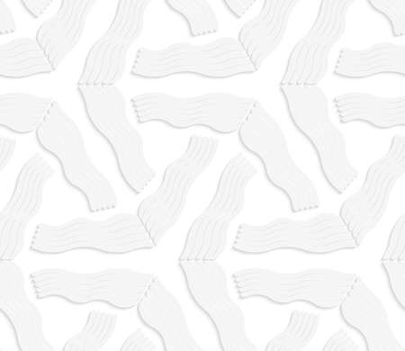 Seamless geometric background. Pattern with realistic shadow and cut out of paper effect.White 3d paper.3D white striped wavy triangular stars.のイラスト素材