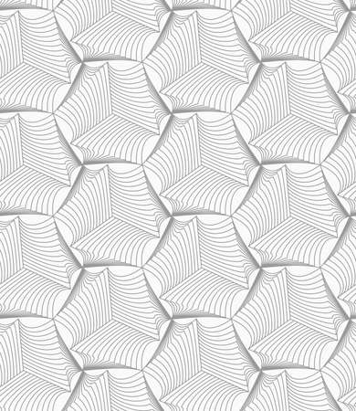 Abstract geometric background. Seamless flat monochrome pattern. Simple design.Slim gray sea shells.のイラスト素材