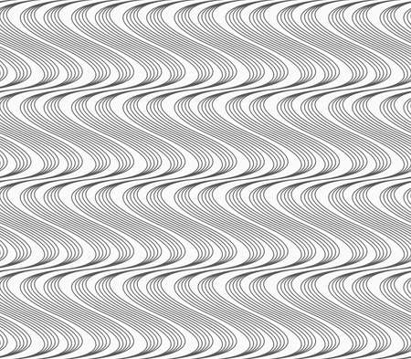 Abstract geometrical pattern. Modern monochrome background.Flat gray with hatched vertical waves.のイラスト素材