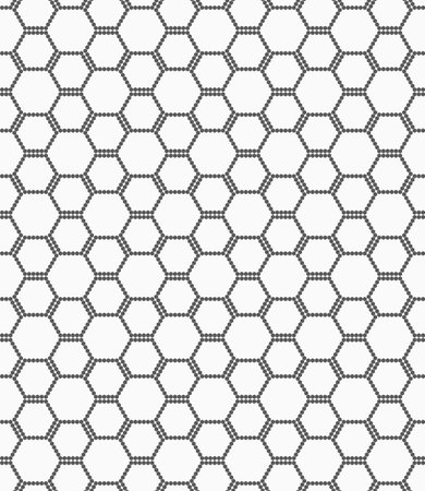 Abstract geometrical pattern. Modern monochrome background.Flat gray with hexagonal bee grid.のイラスト素材