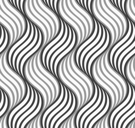 Abstract geometrical pattern. Modern monochrome background.Flat gray with shaded striped leaves.のイラスト素材