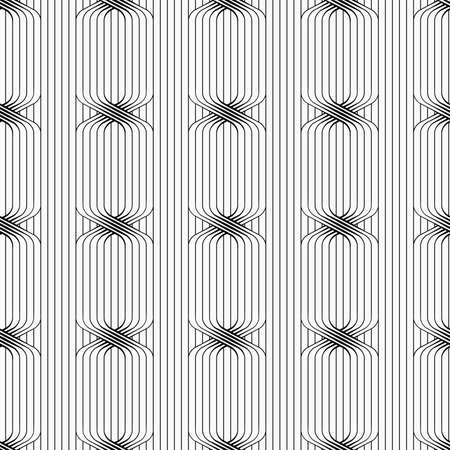 Abstract geometrical pattern. Modern monochrome background.Flat gray with ties on continues stripes.のイラスト素材
