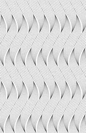 Abstract geometrical pattern. Modern monochrome background.Flat gray with wavy hatched shapes.のイラスト素材
