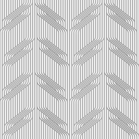Stylish 3d pattern. Background with paper like perforated effect. Geometric design.Perforated paper with branches on continues lines.のイラスト素材