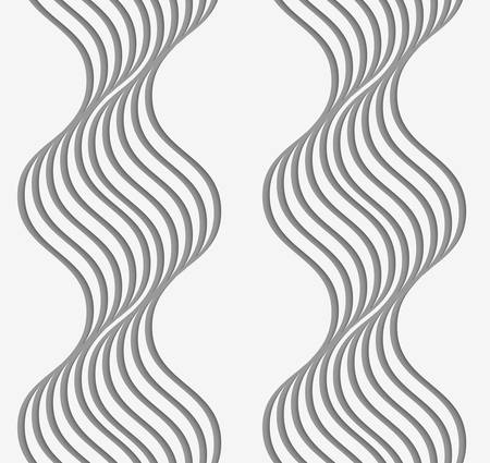 Stylish 3d pattern. Background with paper like perforated effect. Geometric design.Perforated paper with wavy stripes.のイラスト素材
