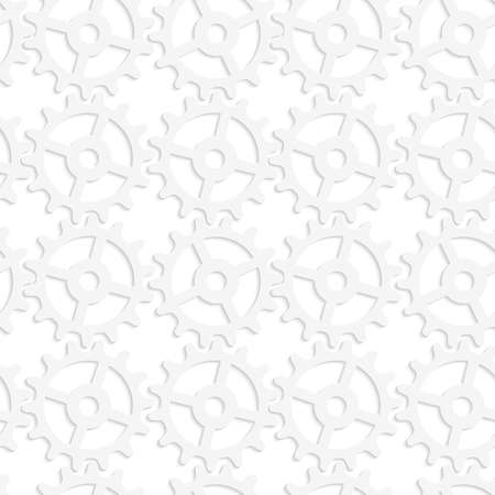 Seamless patter with cut out Paper white complex gears.の写真素材