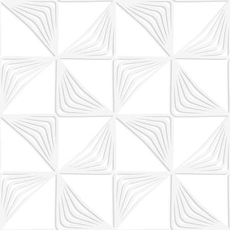 Seamless patter with cut out Paper white striped rotated triangles.のイラスト素材