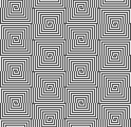 Geometric background with black and white stripes. Seamless monochrome  pattern with zebra effect.Alternating black and white half squares with shift.のイラスト素材
