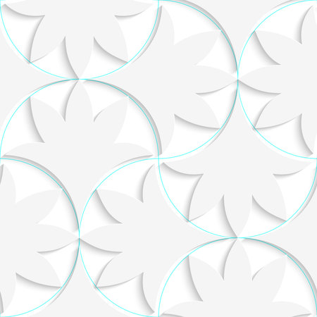 Seamless geometric background. Pattern with realistic shadow and cut out of paper effect.3D pin will solid floral leaves.のイラスト素材