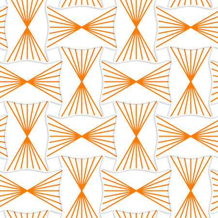 Seamless geometric background. Pattern with realistic shadow and cut out of paper effect.3D orange striped pin will rectangles.のイラスト素材