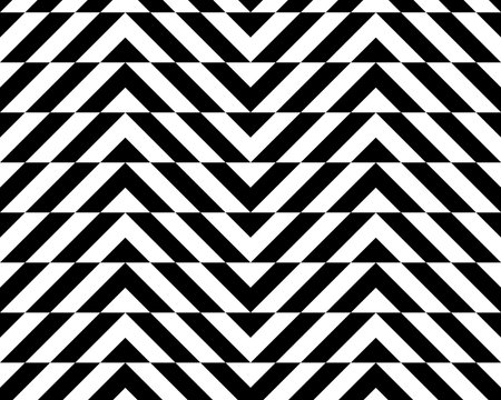 Black and white alternating chevron with horizontal cut.Seamless stylish geometric background. Modern abstract pattern. Flat monochrome design.のイラスト素材