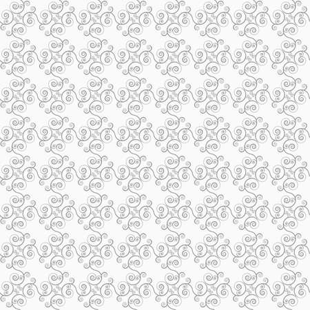 Slim gray swirls on vine.Seamless stylish geometric background. Modern abstract pattern. Flat monochrome design.のイラスト素材