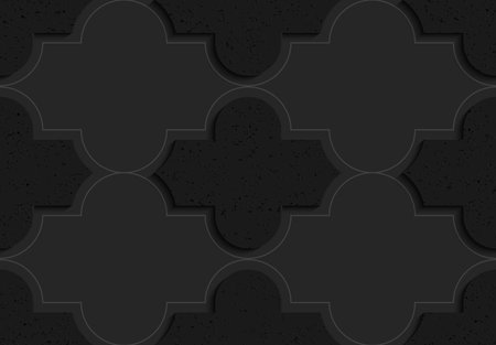 Black textured plastic basic Marrakech.Seamless abstract geometrical pattern with 3d effect....