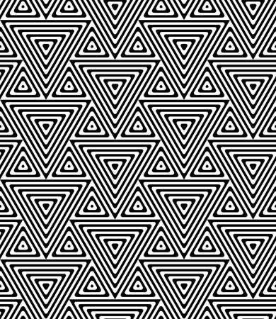 Black and white big and small triangles.Seamless stylish geometric background. Modern abstract pattern. Flat monochrome design.のイラスト素材