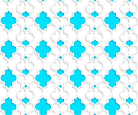 Colored 3D blue Marrakech.Seamless geometric background. Modern 3D texture. Pattern with realistic...