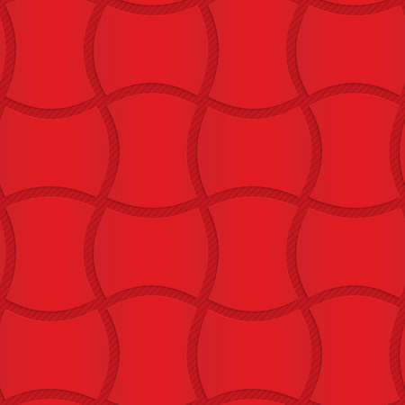 Red wavy rectangles.Seamless geometric background. 3D layered and textured pattern with realistic shadow and cut out effect.のイラスト素材