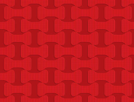 Red checkered bolts.Seamless geometric background. 3D layered and textured pattern with realistic shadow and cut out effect.のイラスト素材
