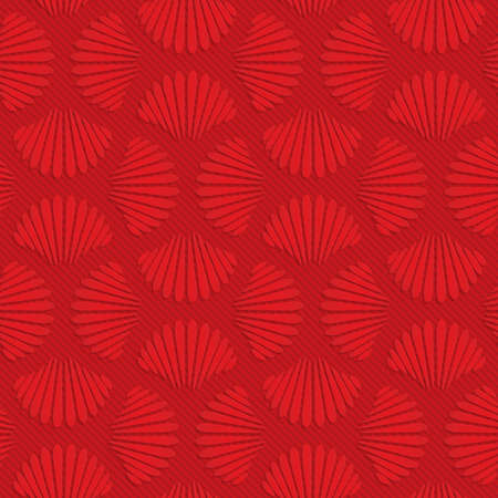 Red pedals in turn.Seamless geometric background. 3D layered and textured pattern with realistic shadow and cut out effect.のイラスト素材