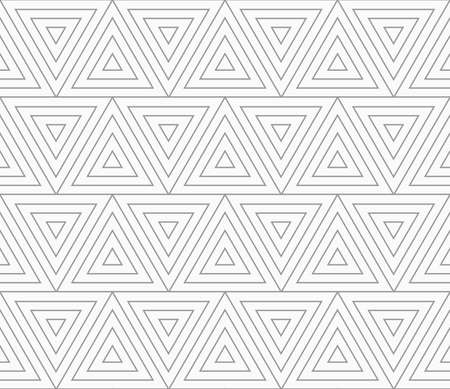 Slim gray triangles with offset .Seamless stylish geometric background. Modern abstract pattern. Flat monochrome design.のイラスト素材