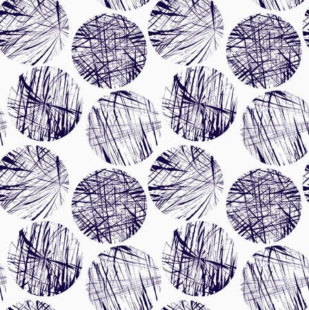 Scribbled blue circles.Seamless stylish geometric background. Modern abstract pattern. Flat textured design.のイラスト素材