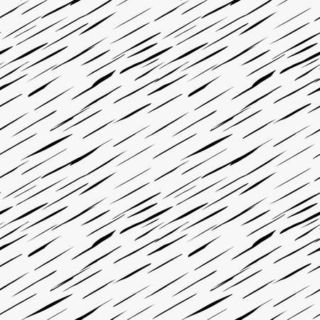 Black marker drawn simple diagonal slim hatches.Hand drawn with paint brush seamless background. Abstract texture. Modern irregular tilable design.のイラスト素材
