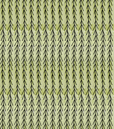 Artistic color brushed green chevrons.Hand drawn with ink and marker brush seamless...