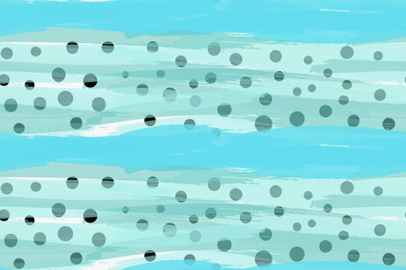 Artistic color brushed blue texture with dots.Hand drawn with ink and marker brush seamless...