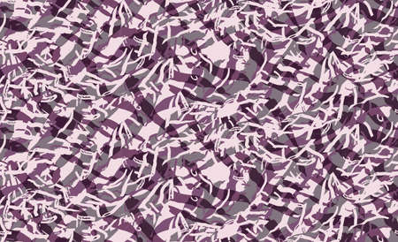 Kelp seaweed purple overlapping with texture.Hand drawn with ink seamless background.Modern hipster style design.のイラスト素材