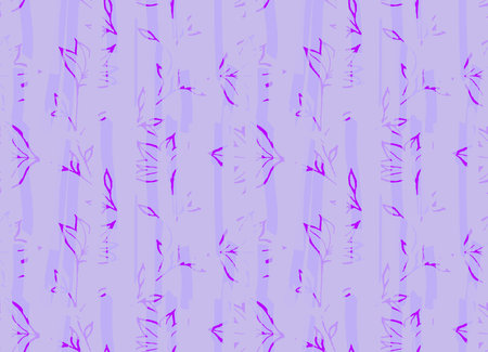 Big purple flower leaves brushed.Hand drawn with ink and colored with marker brush seamless...