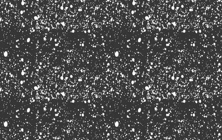 Dots and stains on black.Hand drawn with ink seamless background. Fabric design. Textile collection.Seamless pattern with rough inked strokes.のイラスト素材