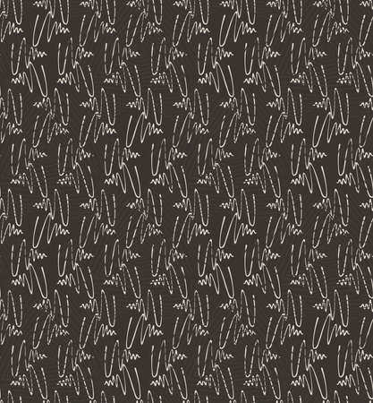 Hand drawn calligraphy on brown.Hand drawn seamless background.Rough hatched pattern. Fabric design.のイラスト素材