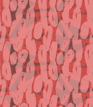 Hand hatched pink hexagons with marker brush and spots.Hand drawn seamless background.Rough hatched pattern. Fabric design.のイラスト素材